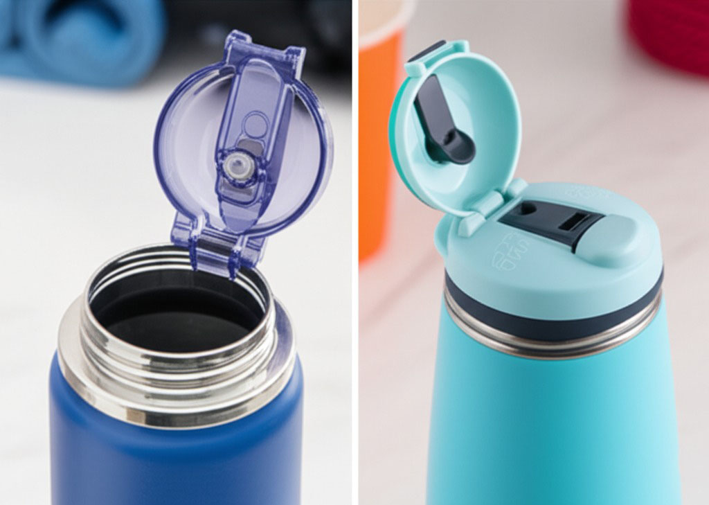 Straws with flip caps vs plug caps
