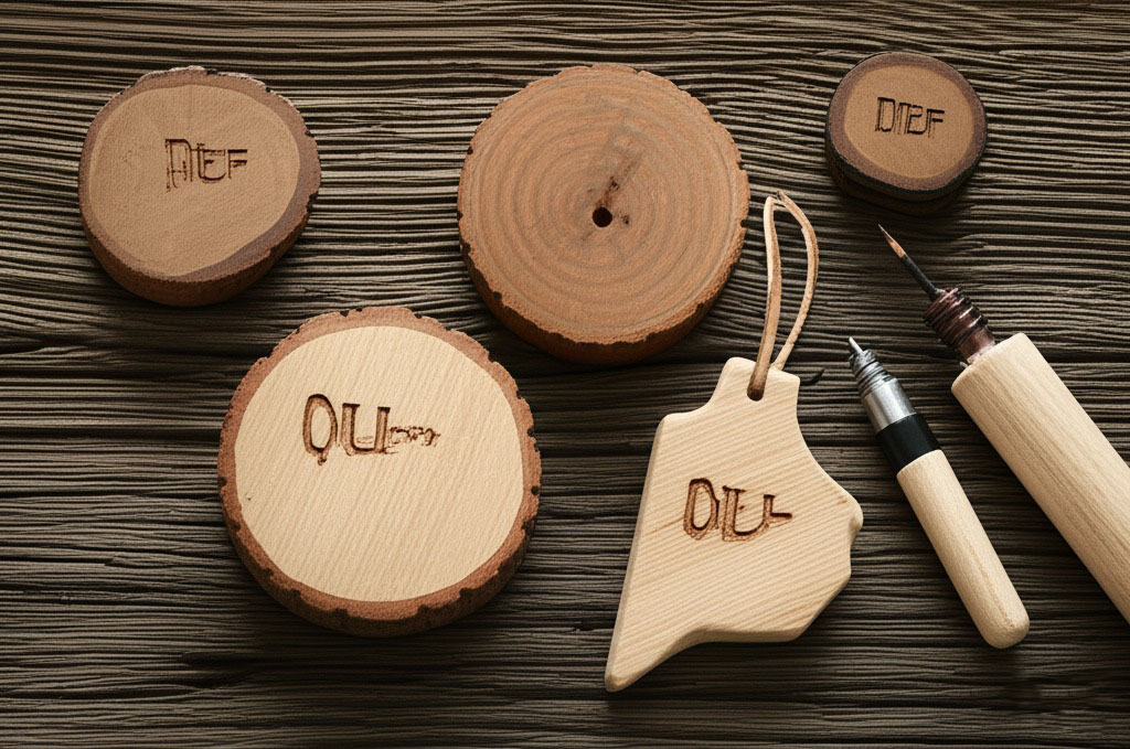 Wooden Keychains with Natural Finish