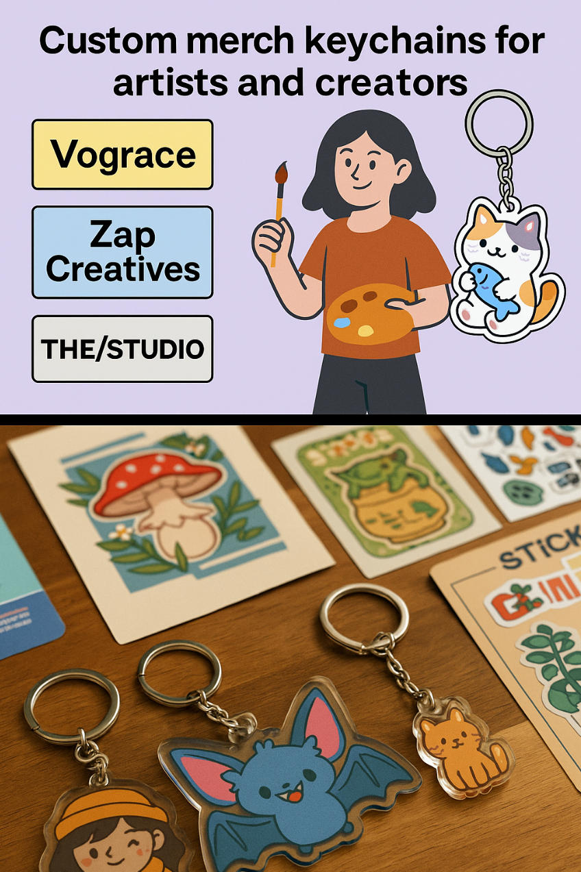 Custom merch keychains for artists and creators