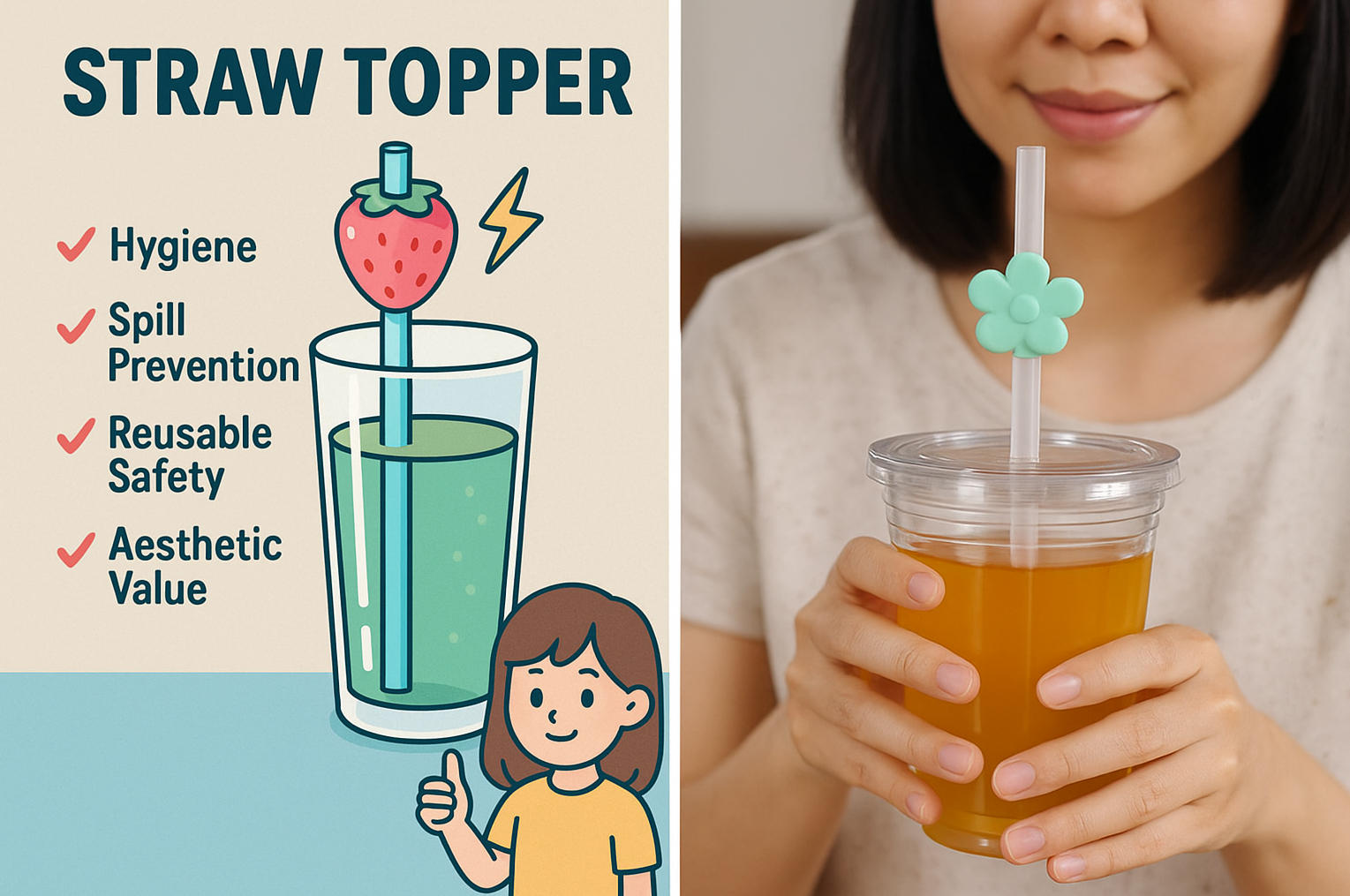 What is a straw topper and what does it do?