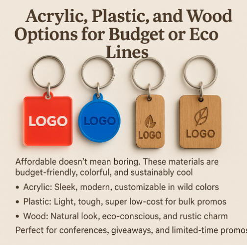 Acrylic, Plastic, and Wood options for budget or eco lines