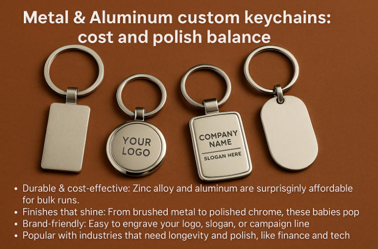 Metal & Aluminum custom keychains: cost and polish balance