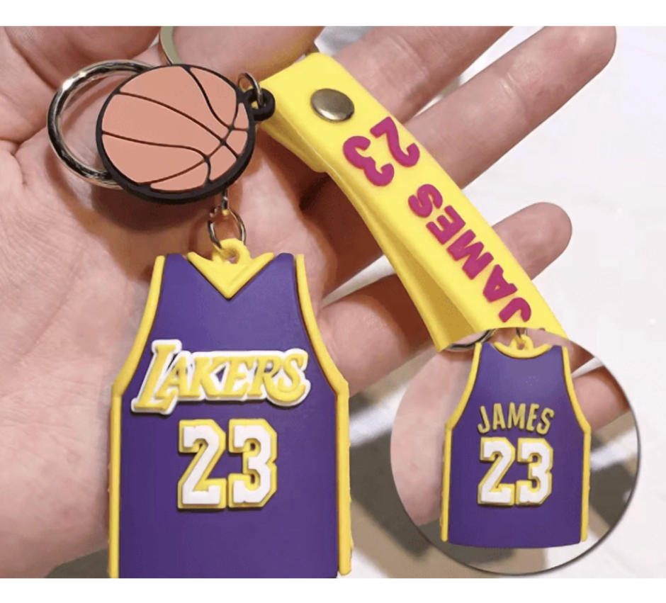 3D Silicone Basketball Jersey Keychain – James #23